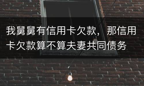 我舅舅有信用卡欠款，那信用卡欠款算不算夫妻共同债务