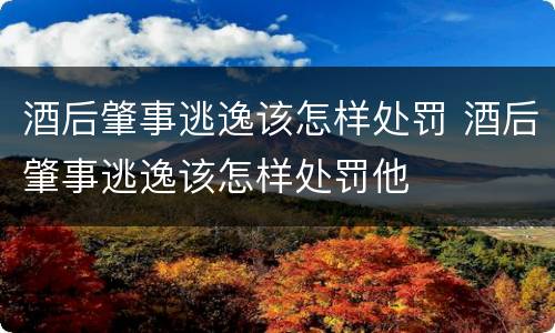 酒后肇事逃逸该怎样处罚 酒后肇事逃逸该怎样处罚他