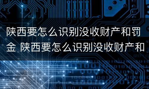 陕西要怎么识别没收财产和罚金 陕西要怎么识别没收财产和罚金的人