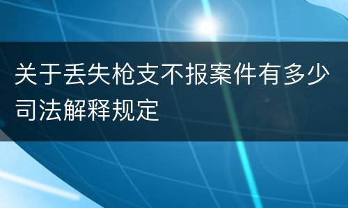 关于丢失枪支不报案件有多少司法解释规定