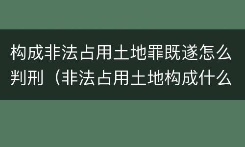 构成非法占用土地罪既遂怎么判刑（非法占用土地构成什么罪）