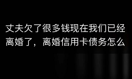 丈夫欠了很多钱现在我们已经离婚了，离婚信用卡债务怎么办