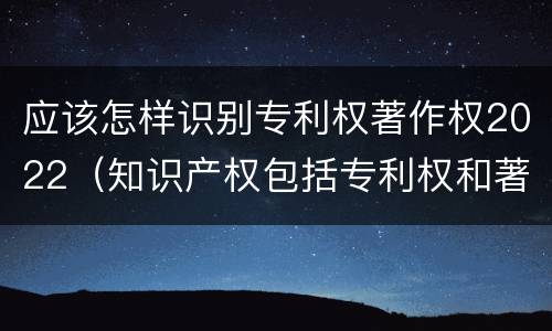 应该怎样识别专利权著作权2022（知识产权包括专利权和著作权吗）