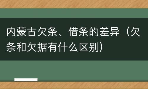 内蒙古欠条、借条的差异（欠条和欠据有什么区别）