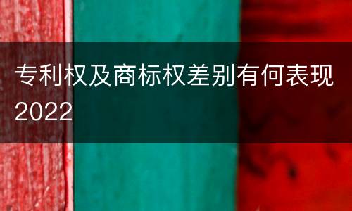 专利权及商标权差别有何表现2022