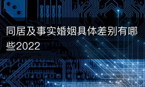 同居及事实婚姻具体差别有哪些2022