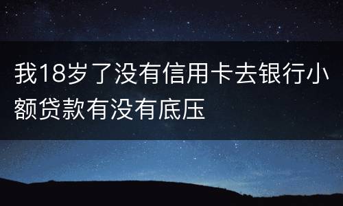 我18岁了没有信用卡去银行小额贷款有没有底压