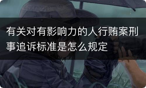 有关对有影响力的人行贿案刑事追诉标准是怎么规定