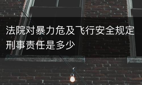 法院对暴力危及飞行安全规定刑事责任是多少