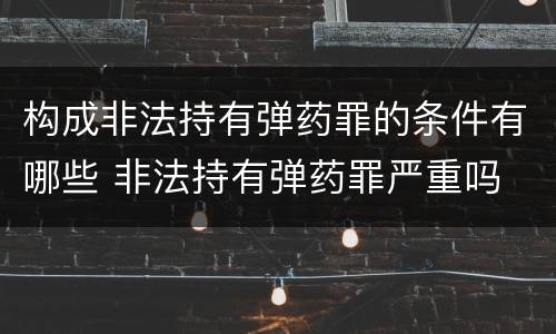 构成非法持有弹药罪的条件有哪些 非法持有弹药罪严重吗