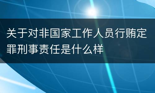 关于对非国家工作人员行贿定罪刑事责任是什么样