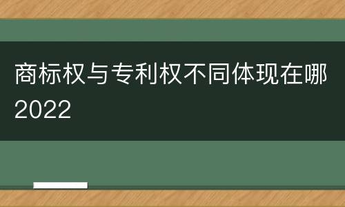 商标权与专利权不同体现在哪2022