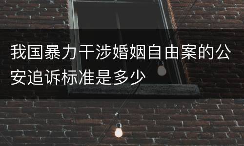 我国暴力干涉婚姻自由案的公安追诉标准是多少