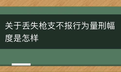 关于丢失枪支不报行为量刑幅度是怎样