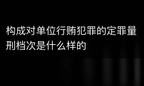 构成对单位行贿犯罪的定罪量刑档次是什么样的