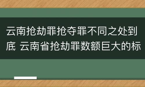 云南抢劫罪抢夺罪不同之处到底 云南省抢劫罪数额巨大的标准