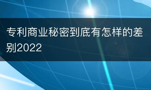 专利商业秘密到底有怎样的差别2022