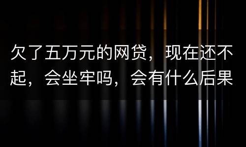 欠了五万元的网贷，现在还不起，会坐牢吗，会有什么后果呢