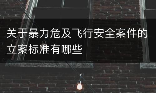 关于暴力危及飞行安全案件的立案标准有哪些