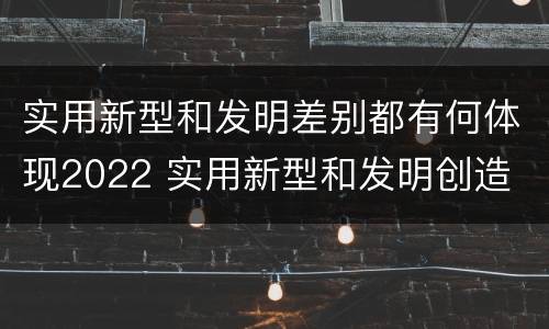 实用新型和发明差别都有何体现2022 实用新型和发明创造