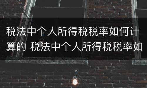 税法中个人所得税税率如何计算的 税法中个人所得税税率如何计算的呢