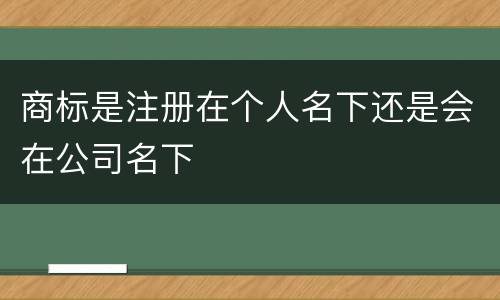 商标是注册在个人名下还是会在公司名下