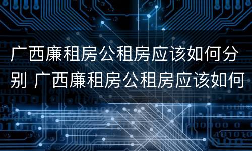 广西廉租房公租房应该如何分别 广西廉租房公租房应该如何分别申请