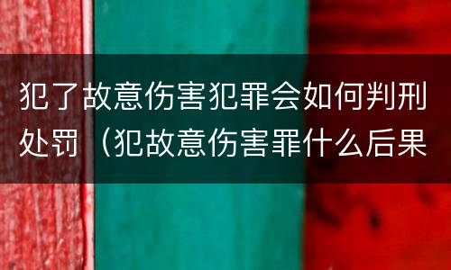 犯了故意伤害犯罪会如何判刑处罚（犯故意伤害罪什么后果）