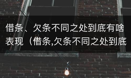 借条、欠条不同之处到底有啥表现（借条,欠条不同之处到底有啥表现呢）