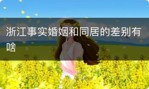 浙江事实婚姻和同居的差别有啥