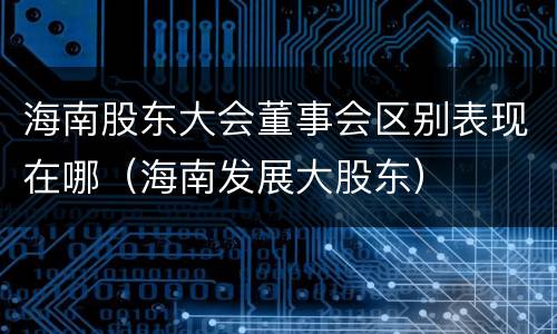 海南股东大会董事会区别表现在哪（海南发展大股东）