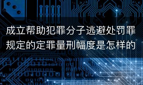 成立帮助犯罪分子逃避处罚罪规定的定罪量刑幅度是怎样的