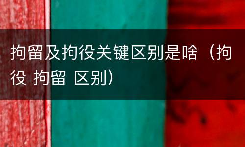 拘留及拘役关键区别是啥（拘役 拘留 区别）