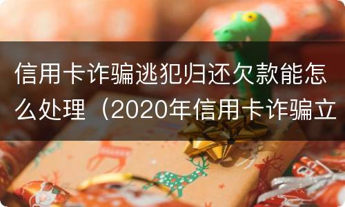 信用卡诈骗逃犯归还欠款能怎么处理（2020年信用卡诈骗立案标准）