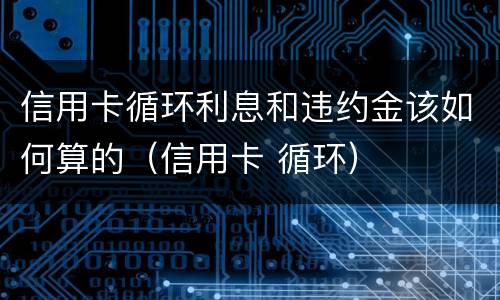 信用卡循环利息和违约金该如何算的（信用卡 循环）