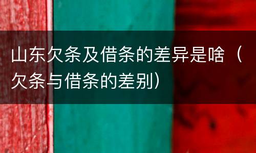 山东欠条及借条的差异是啥（欠条与借条的差别）