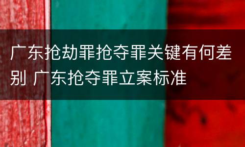 广东抢劫罪抢夺罪关键有何差别 广东抢夺罪立案标准