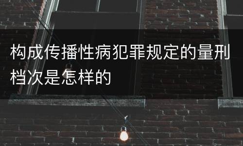 构成传播性病犯罪规定的量刑档次是怎样的