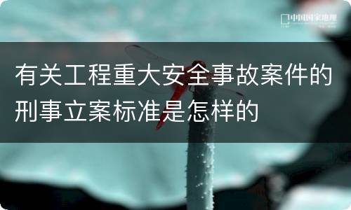 有关工程重大安全事故案件的刑事立案标准是怎样的