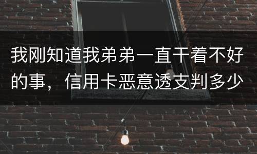 我刚知道我弟弟一直干着不好的事，信用卡恶意透支判多少年