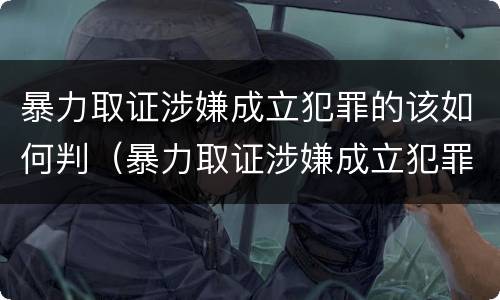 暴力取证涉嫌成立犯罪的该如何判（暴力取证涉嫌成立犯罪的该如何判刑）