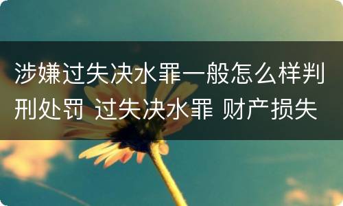 涉嫌过失决水罪一般怎么样判刑处罚 过失决水罪 财产损失标准