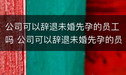 公司可以辞退未婚先孕的员工吗 公司可以辞退未婚先孕的员工吗合法吗