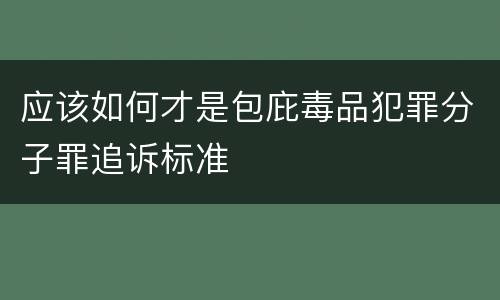 应该如何才是包庇毒品犯罪分子罪追诉标准