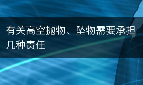 有关高空抛物、坠物需要承担几种责任