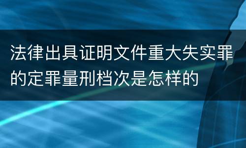 法律出具证明文件重大失实罪的定罪量刑档次是怎样的