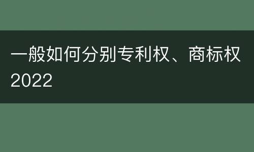 一般如何分别专利权、商标权2022