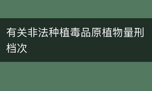 有关非法种植毒品原植物量刑档次