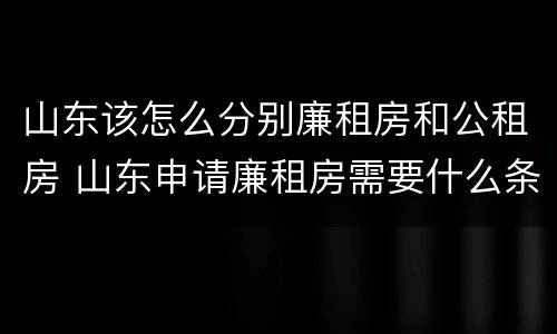 山东该怎么分别廉租房和公租房 山东申请廉租房需要什么条件