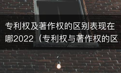 专利权及著作权的区别表现在哪2022（专利权与著作权的区别）